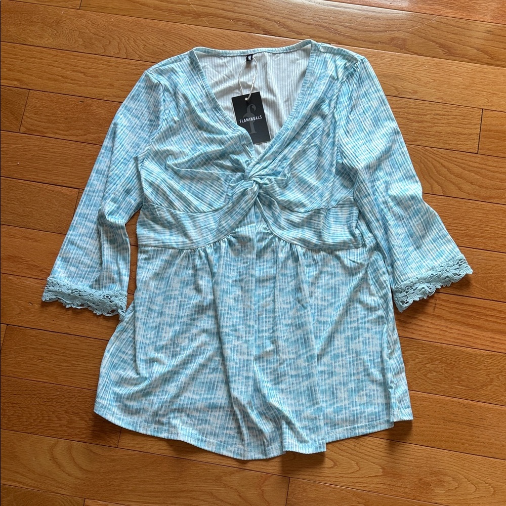 Flamingals Light Blue Top